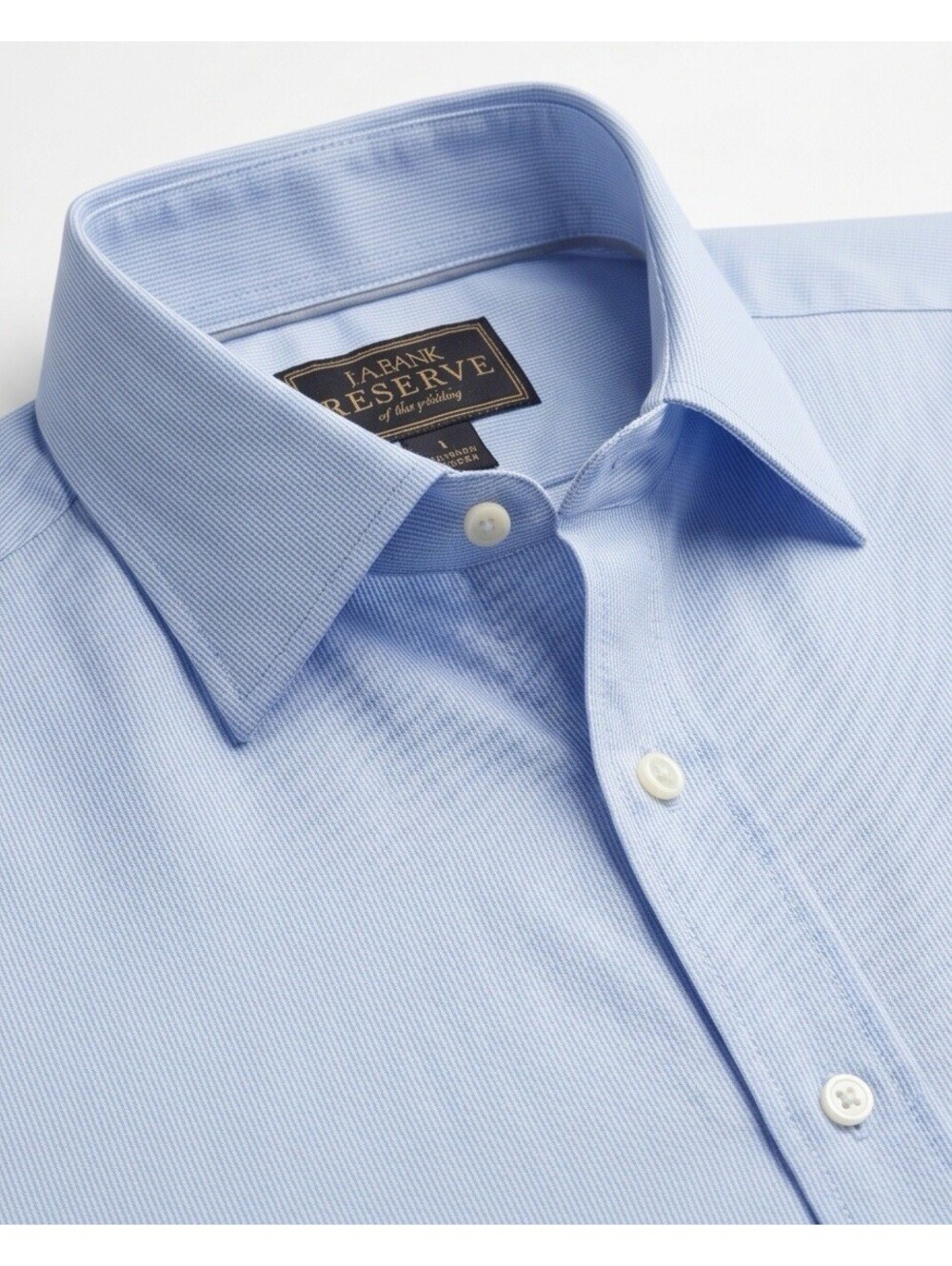 Jos A Bank Reserve Slim Fit Dress Shirt Men’s Large Blue Egyptian Cotton NWOT - Picture 2 of 9